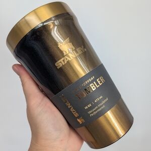 Stanley Metallic Gold and Black Tumbler Cup 16 Oz Black Honey